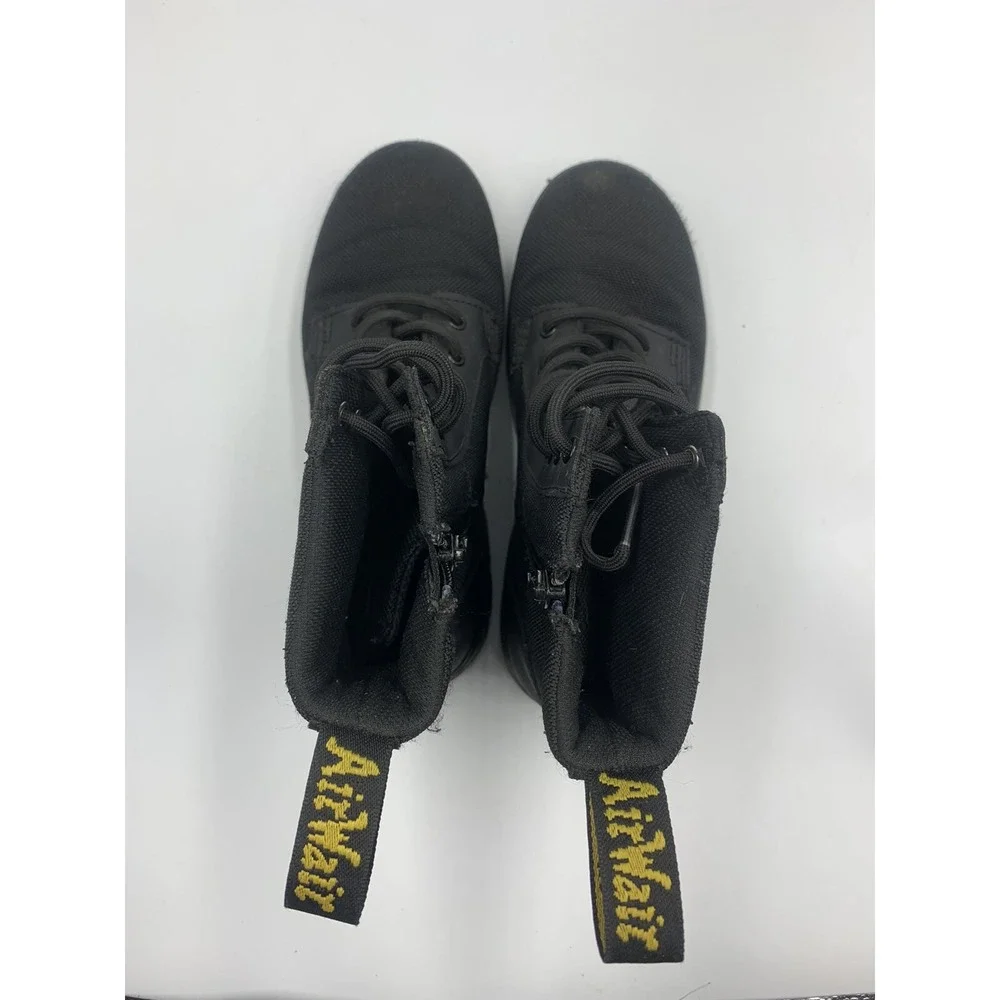 Dr Martens Combs J Size 3 Kids Black Canvas High Top Combat Boots Zipper